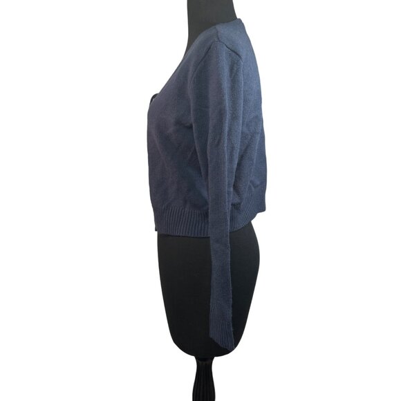 Ijoah Women's Tie-Front Cardigan Sweater S Blue 100% Acrylic Made In China - Picture 3 of 6